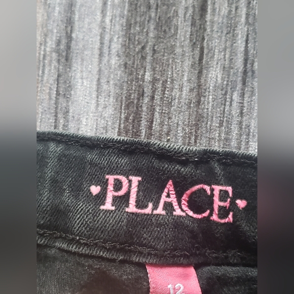 Children's Place Size 12 Kids Black Denim Shorts. - Picture 4 of 5